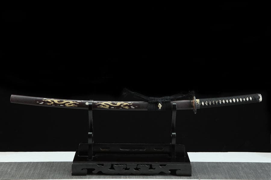 Hand Forged Japanese Samurai Katana Double Dragon Pattern Steel